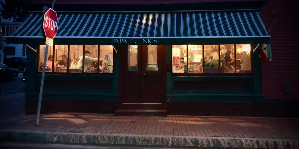 front of the restaurant